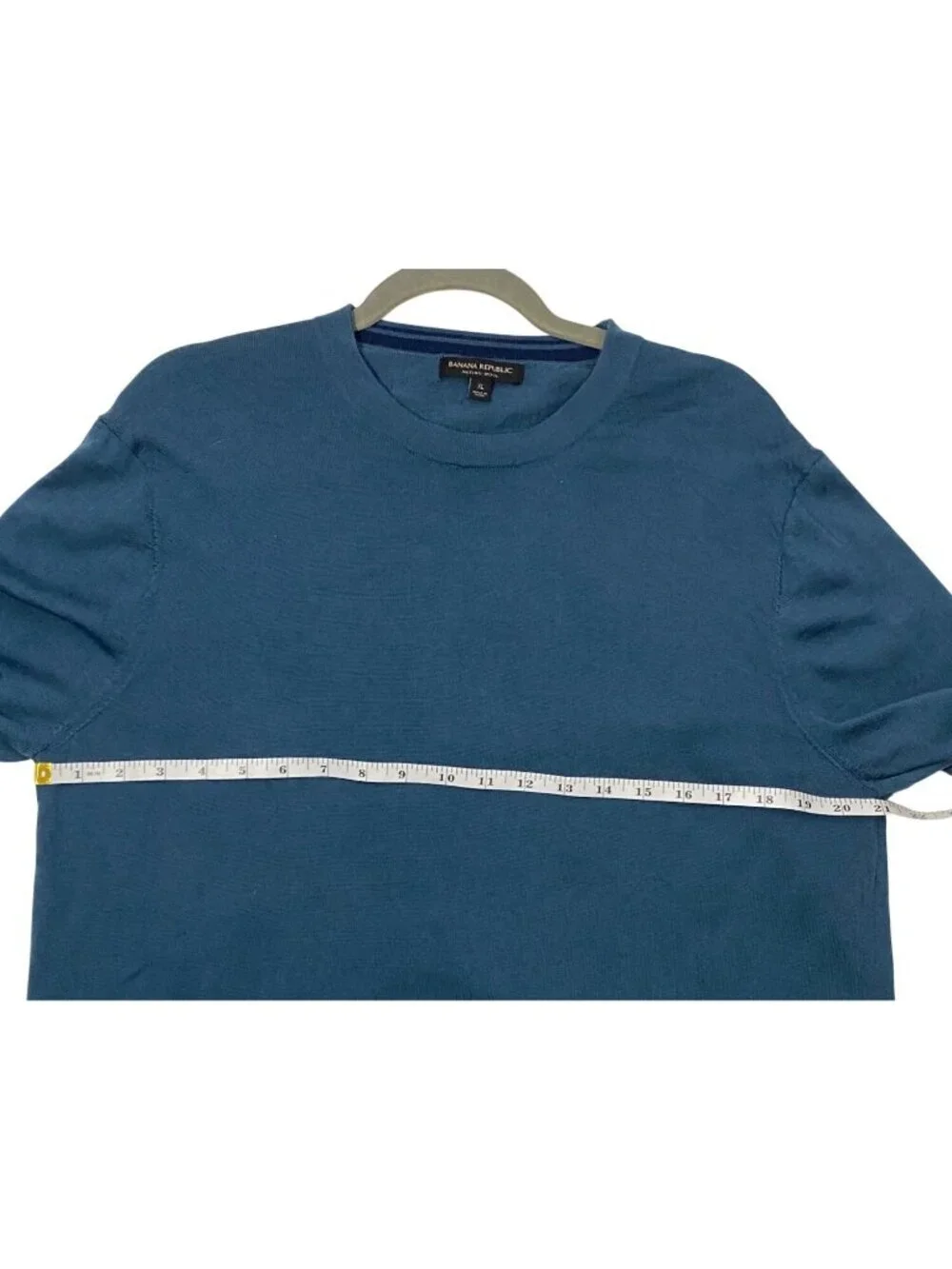 Banana Republic Mens XL Merino Wool Crewneck Sweater Blue Lightweight Knit